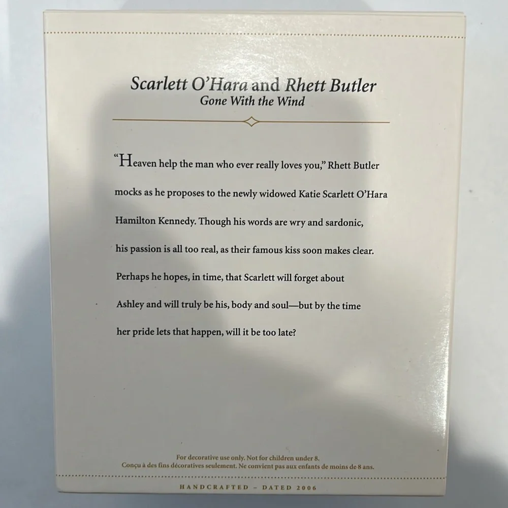 Gone With The Wind Hallmark Ornament Scarlett O'Hara Rhett Butler Proposes New